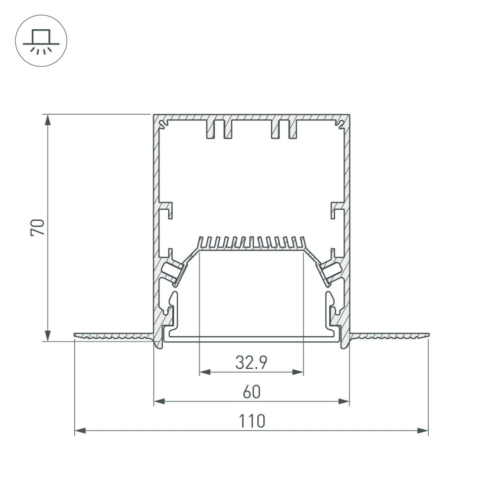 Профиль SL-LINIA55-FANTOM-2000 ANOD (Arlight, Алюминий) 027161
