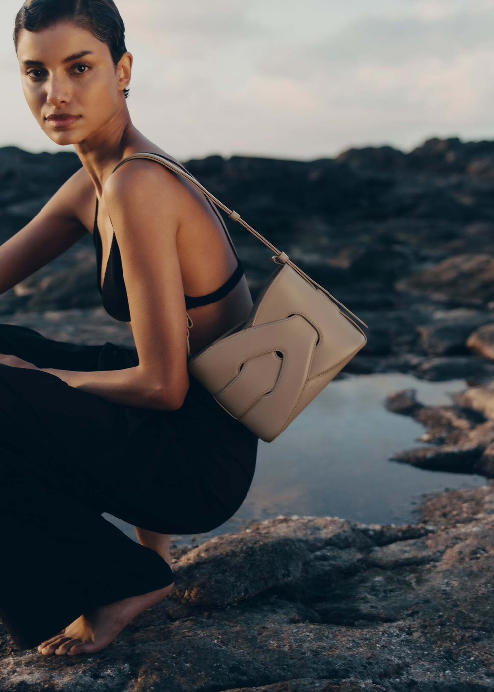 Сумка Polene NODDE EDITION SMOOTH TAUPE