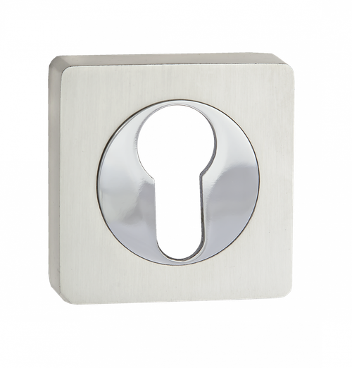 Накладка квадрат на цилиндр Пуэрто INET AL 02 PW/CP, цвет жемчужный/хром блестящий (гарантия - 12 месяцев)