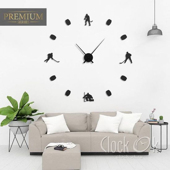Настенные 3D часы Хоккей