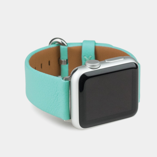 Ремешок для Apple Watch 44/45/46 mm из кожи теленка, цвета тиффани