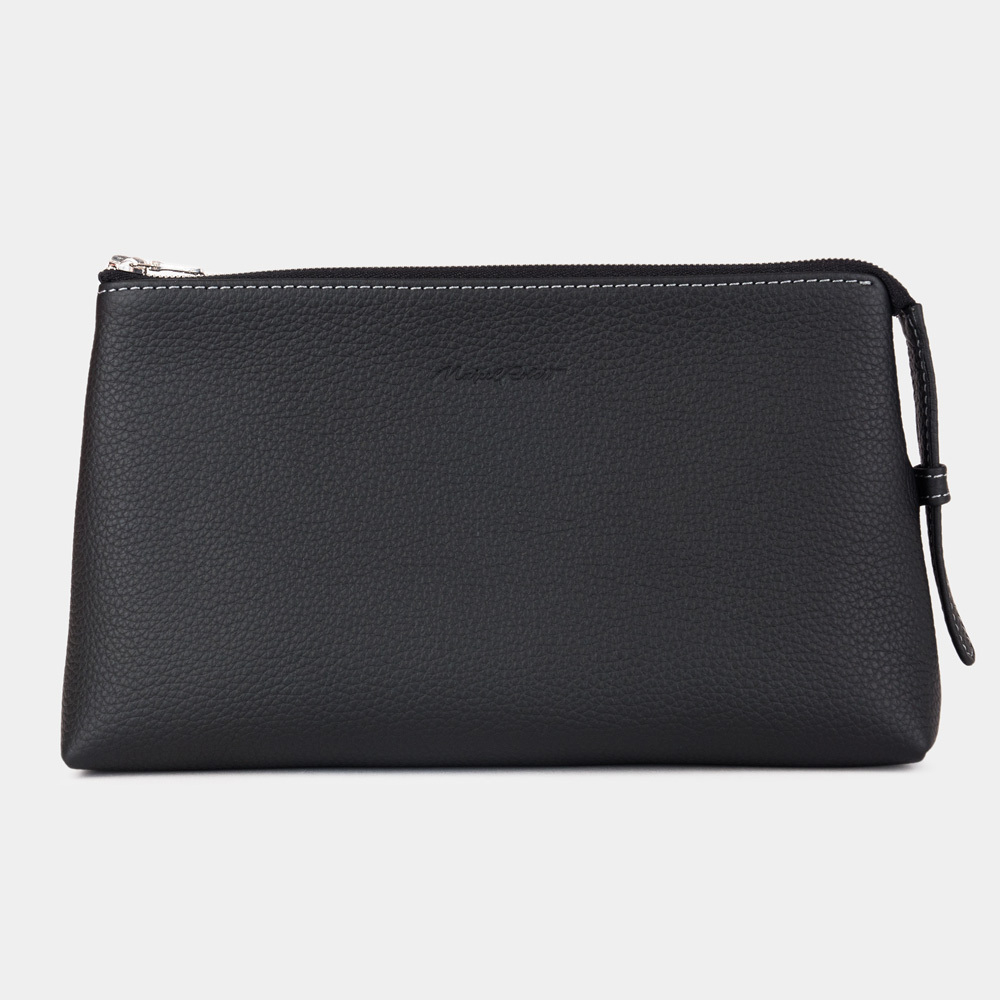 Женская кожаная косметичка Comete Easy цвета черный мат