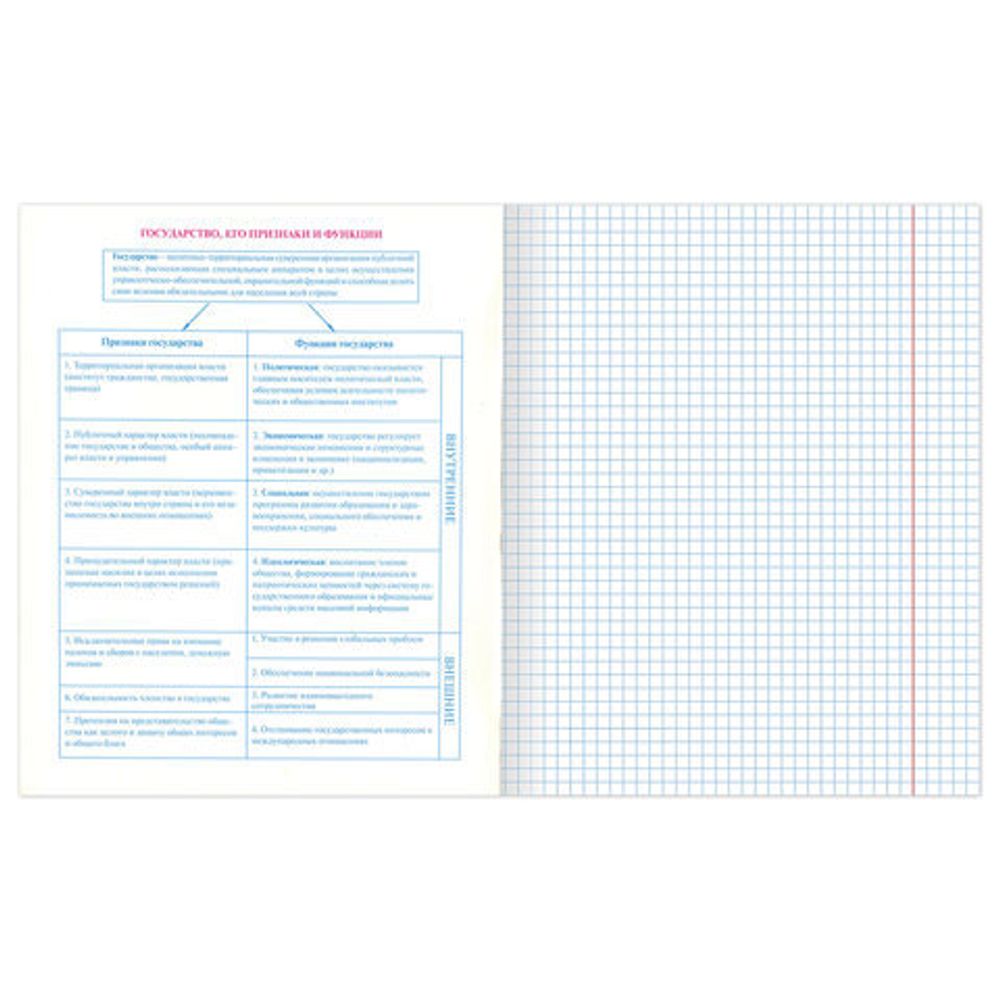 Тетрадь предметная NAVIGATOR 48 листов, выборочный лак, ОБЩЕСТВОЗНАНИЕ, клетка, подсказ, BRAUBERG, 403537