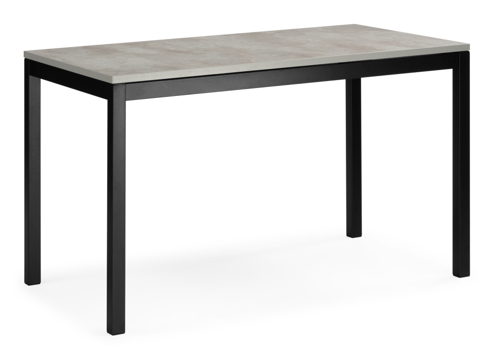 Стол деревянный Woodville Жаклин 120(170)x68 раздвижной лдсп, бетон метрополитен, ножки черные