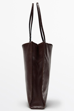 Massimo Dutti Сумка с двумя отделениями из кожи наппа, коричневый