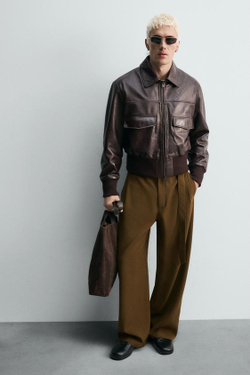 ZARA КОЖАНАЯ СУМКА-ШОПЕР LIMITED EDITION, КОРИЧНЕВЫЙ