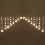 Гирлянда для дома Бахрома 2,5м 136ламп LED, с насадками Снежинка, 8 реж, Теплый белый