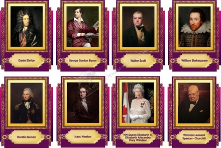 "Портреты великих британцев" комплект резных стендов