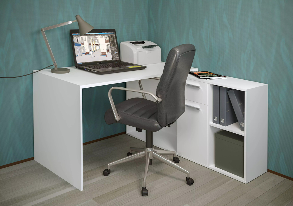 Лайт стол письменный 03.245 Белый шагрень