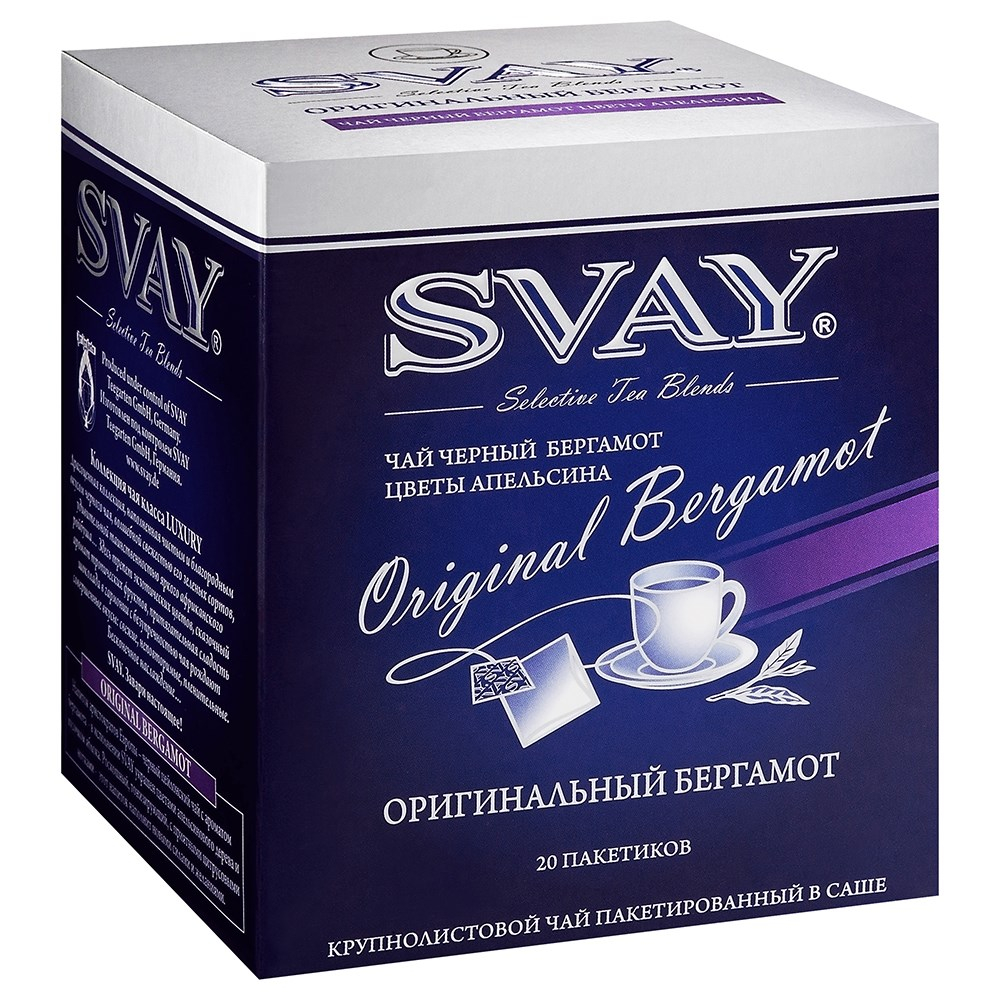 Чай Svay Original Bergamot 20*2 саше (в к-8) (Оригинальный бергамот)