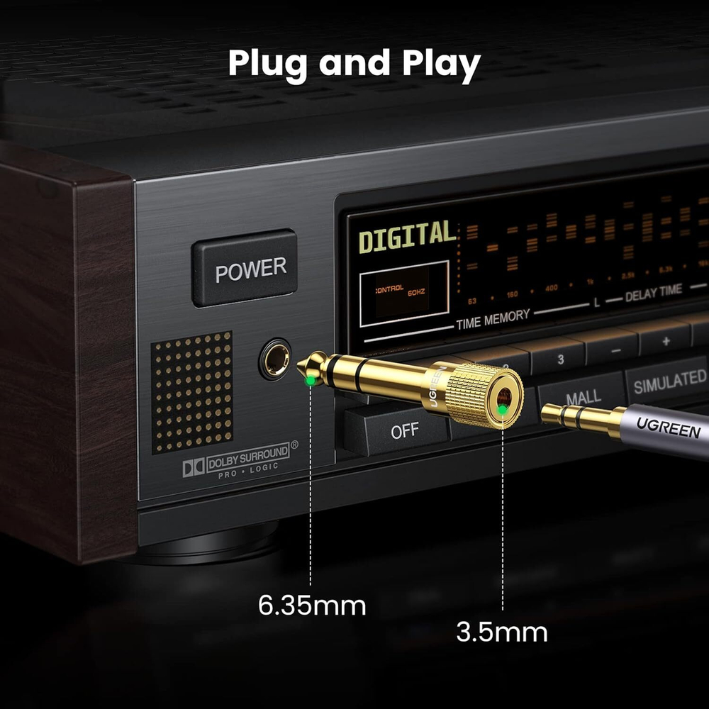 Переходник Audio 3.5mm - Audio 6.35mm UGREEN 20503
