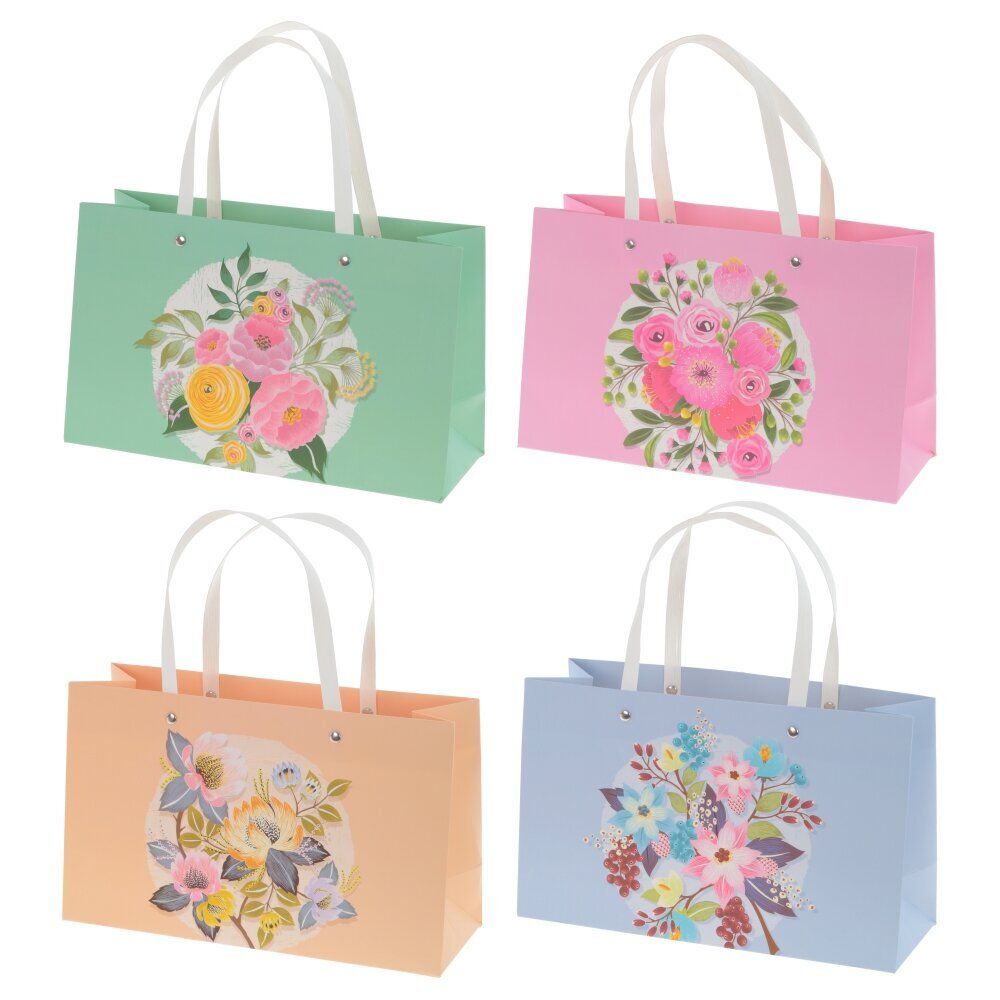 GAEM Пакет подарочный S (бумага 210г/м2, блок 12шт), L28 W10 H17 см, 4в.