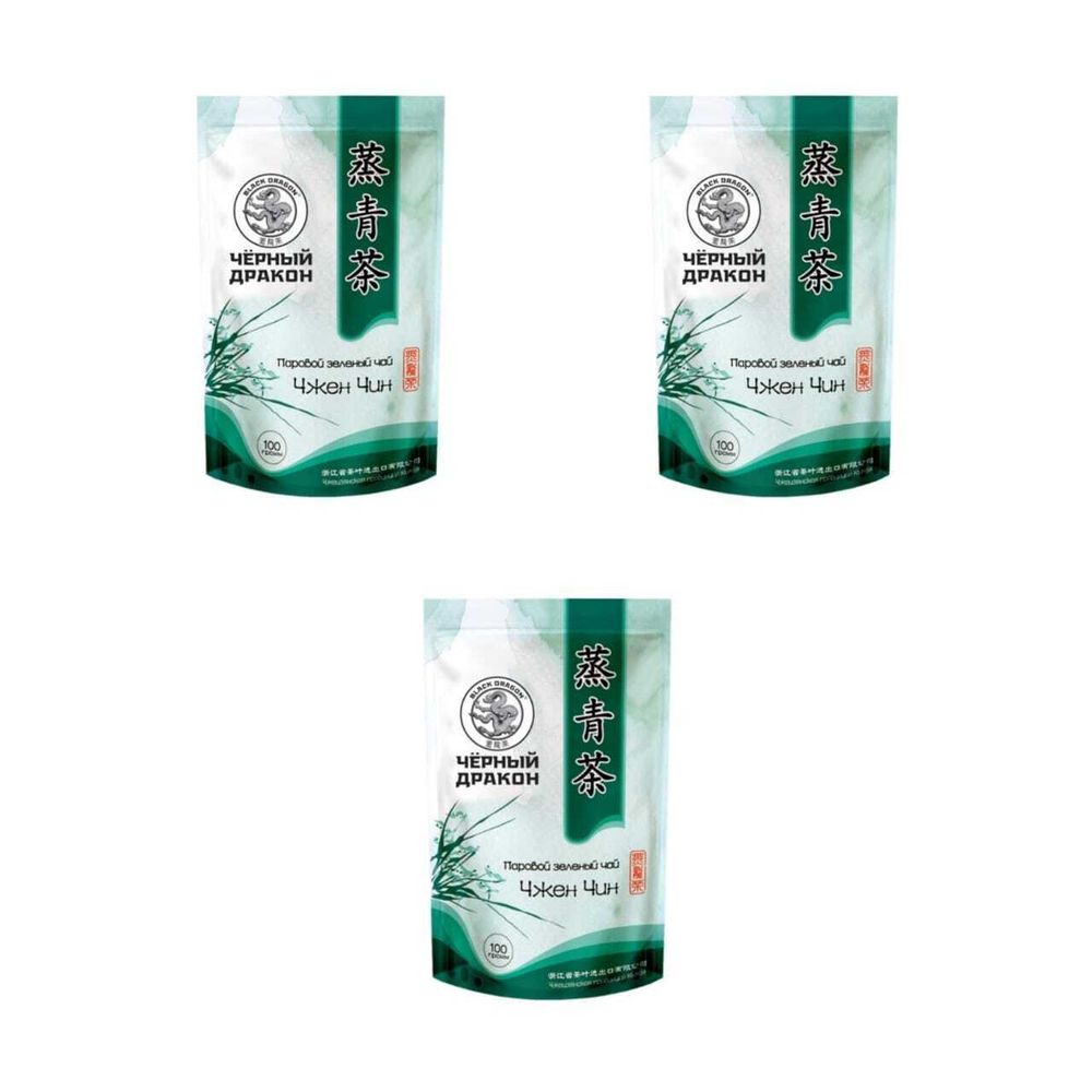 Чай зеленый Black dragon Паровой Чжен чин 100 г, 3 шт
