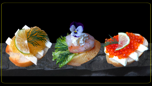 Сет № 2 Брускетты Икорные с Креветкой