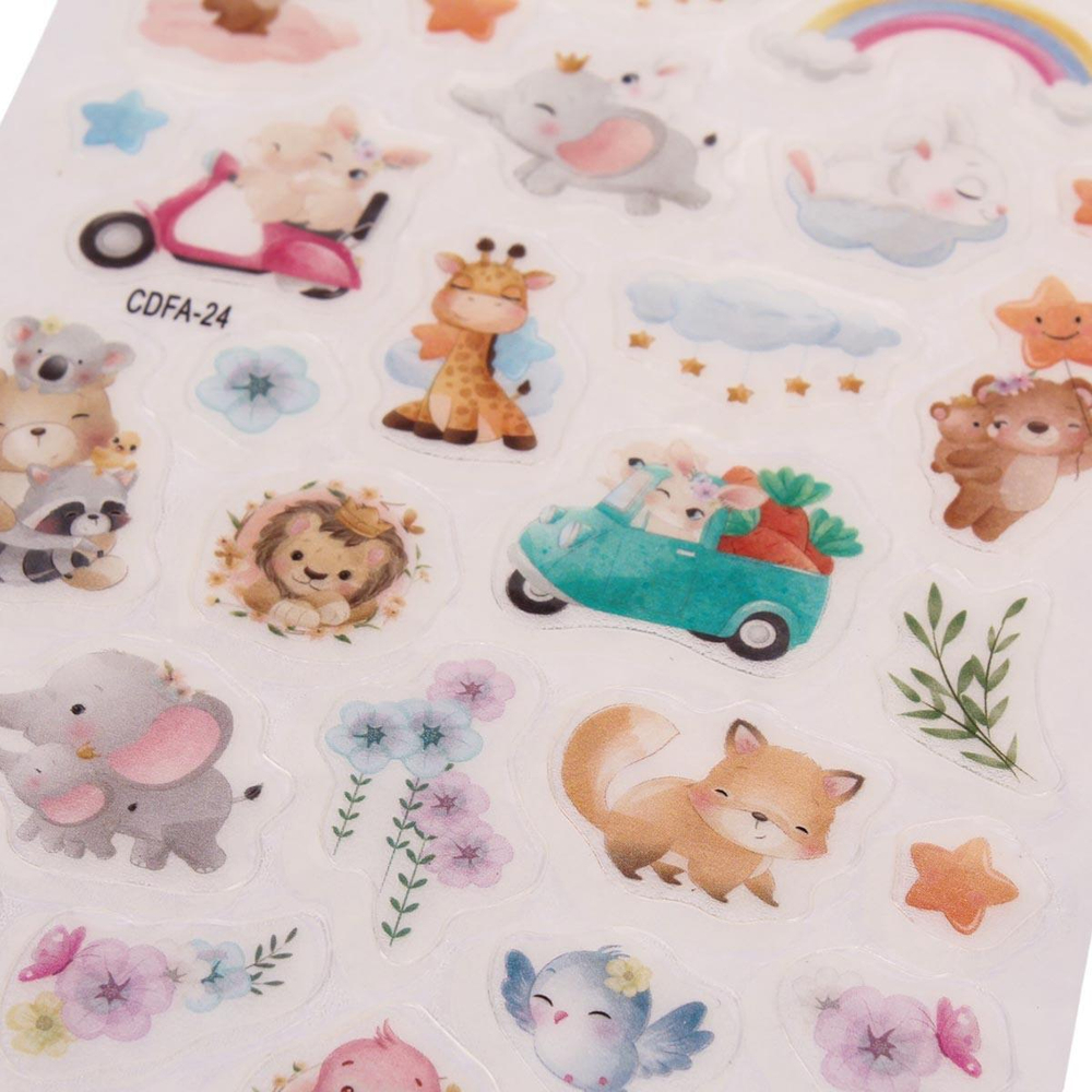 Наклейки "Милые животные" 21,5*11см. светятся в темноте