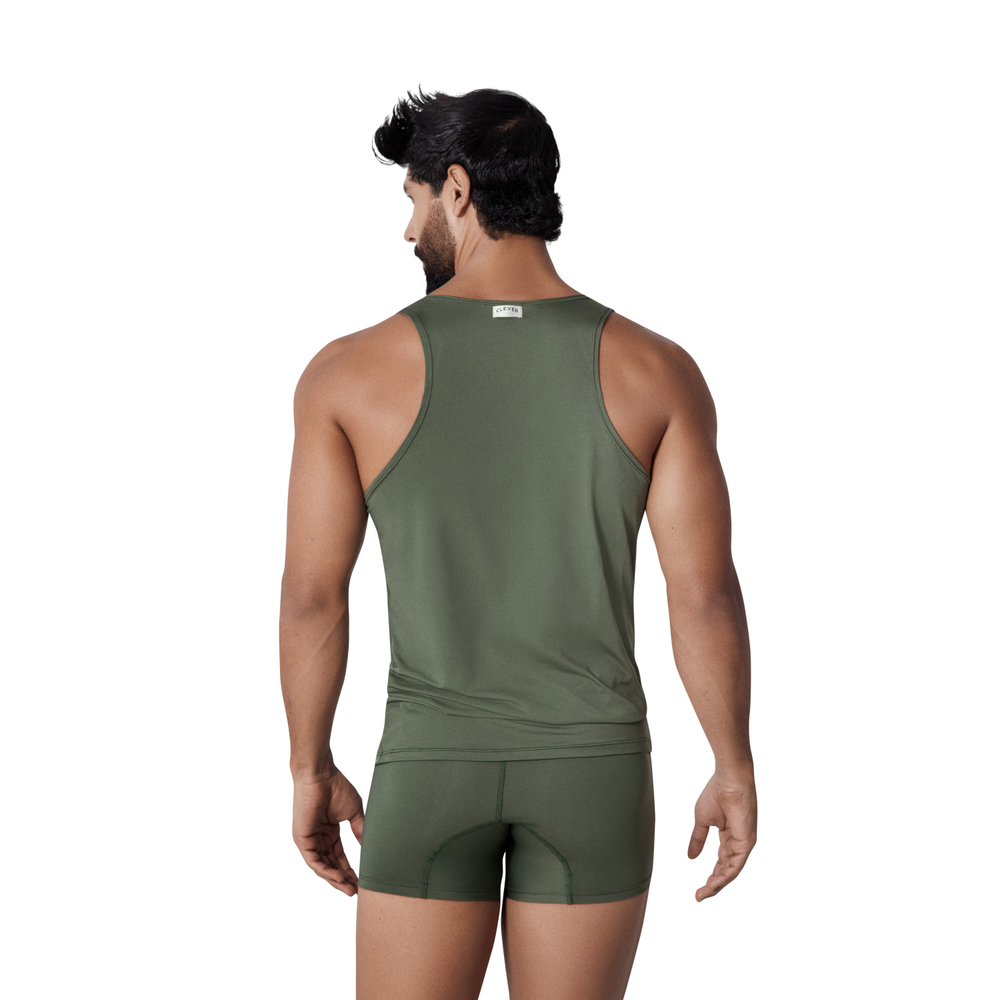 Мужская майка зеленая Clever Moda BASIS TANK-TOP 131110