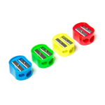 Точилка пластиковая Alingar, 2 отверстия, фигурная, цвет ассорти, пластиковая банка