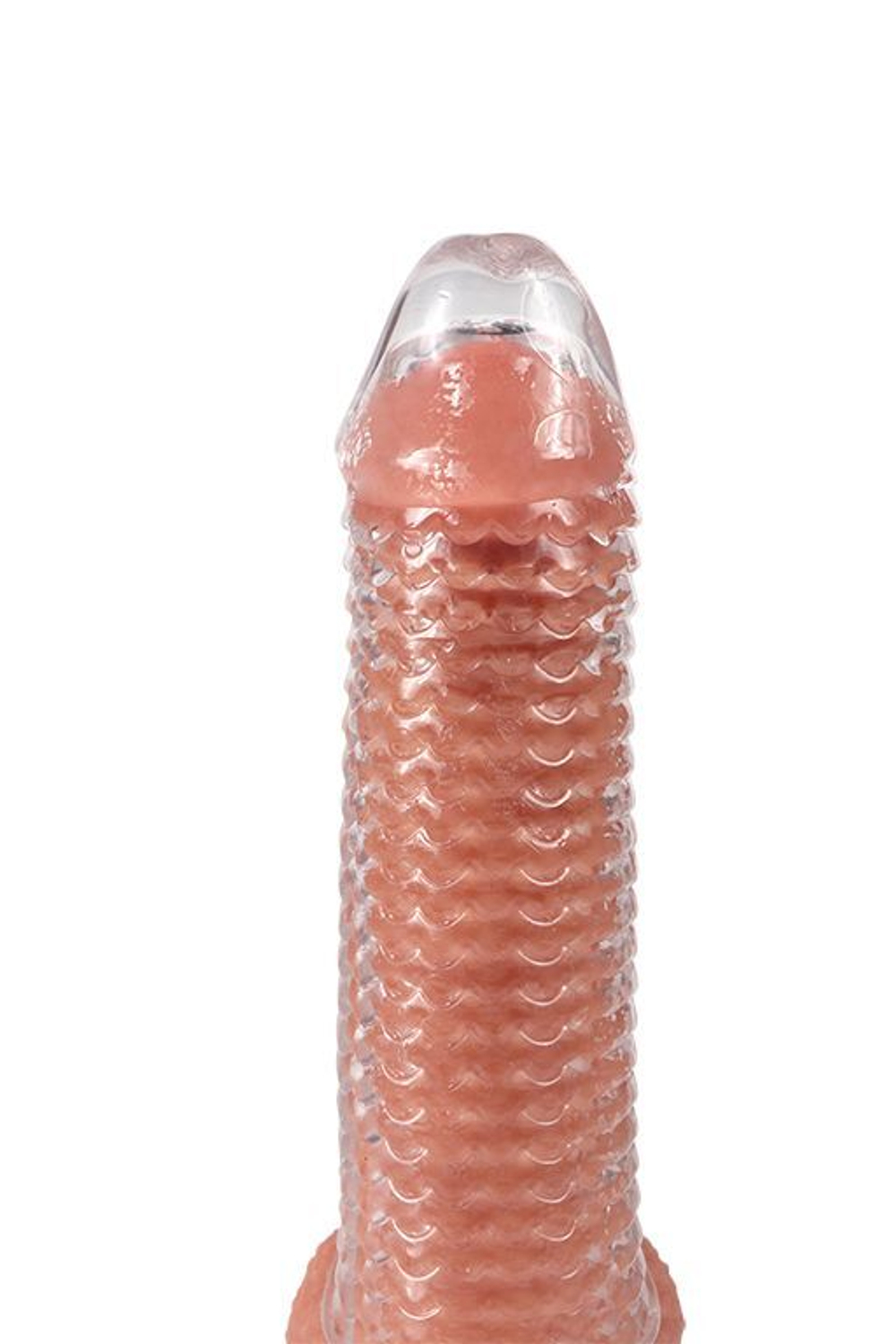 Закрытая увеличивающая насадка с волнами Kanikule - 17 см. (Цвет: прозрачный)