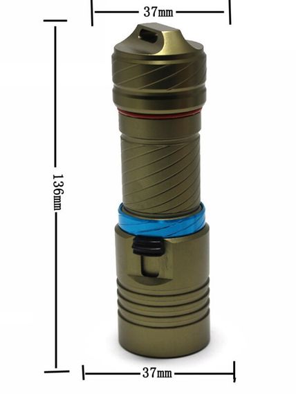 Фонарь подводный универсальный N01 CREE XM-L L2 1200 lm теплый свет зеленый