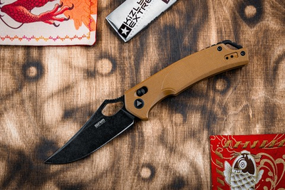 Складной нож SRM 9202-GW BlackWash сталь D2 рукоять Tan G10
