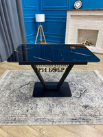 Кухонный раздвижной стол "Леон", черный мрамор