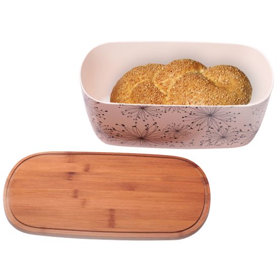 Хлебница с бамбуковой крышкой Kamille KM-1131 с 3 емкостями для сыпучих продуктов