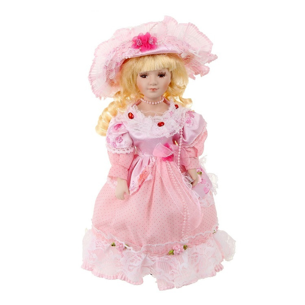 Кукла коллекционная Елизавета в розовом платье 30 см.