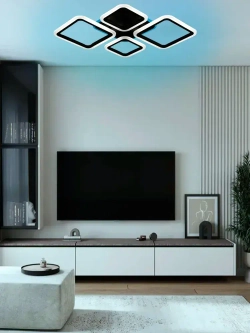 WEDO LIGHT Люстра потолочная светодиодная с пультом и RGB подсветкой для спальни, гостиной