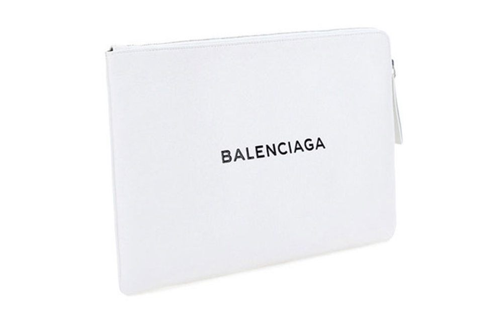 Balenciaga Leather Clutch Women"s White