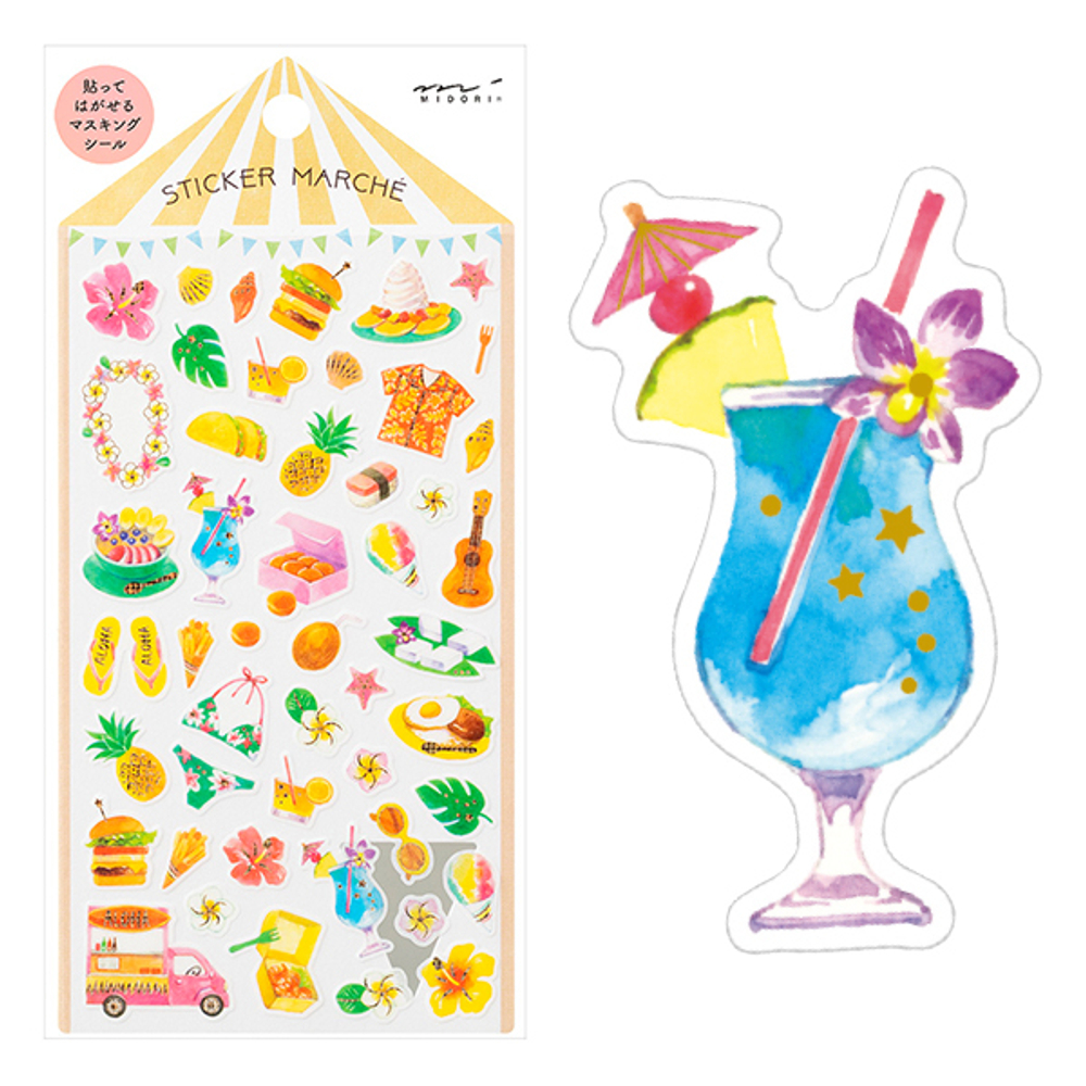 Стикеры Midori Sticker Marché - Hawai-gara