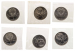 Russia, USSR, 1 Ruble 1977-1980 Olympic Set, 6 Coins, Brilliant Uncirculated, in Bank Packaging