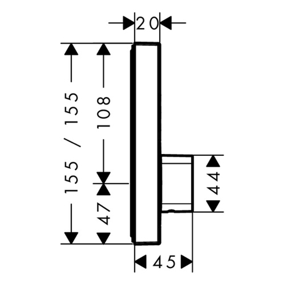 Смеситель для душа встроенный Hansgrohe ShowerSelect  15768000 2 потребителя схема