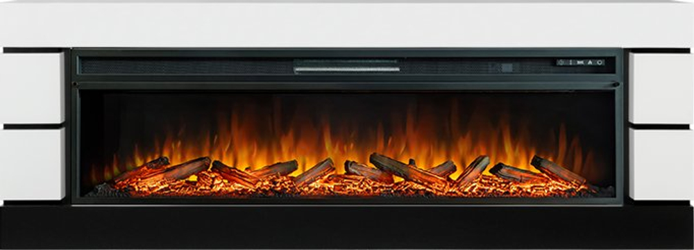 Каминокомплект Modern - Белый с черным с очагом Vision 60 LOG LED