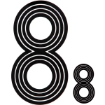 Термоаппликация Номер на футболку 003 (чёрный, большие цифры: 0-9, маленькие: 0-9)