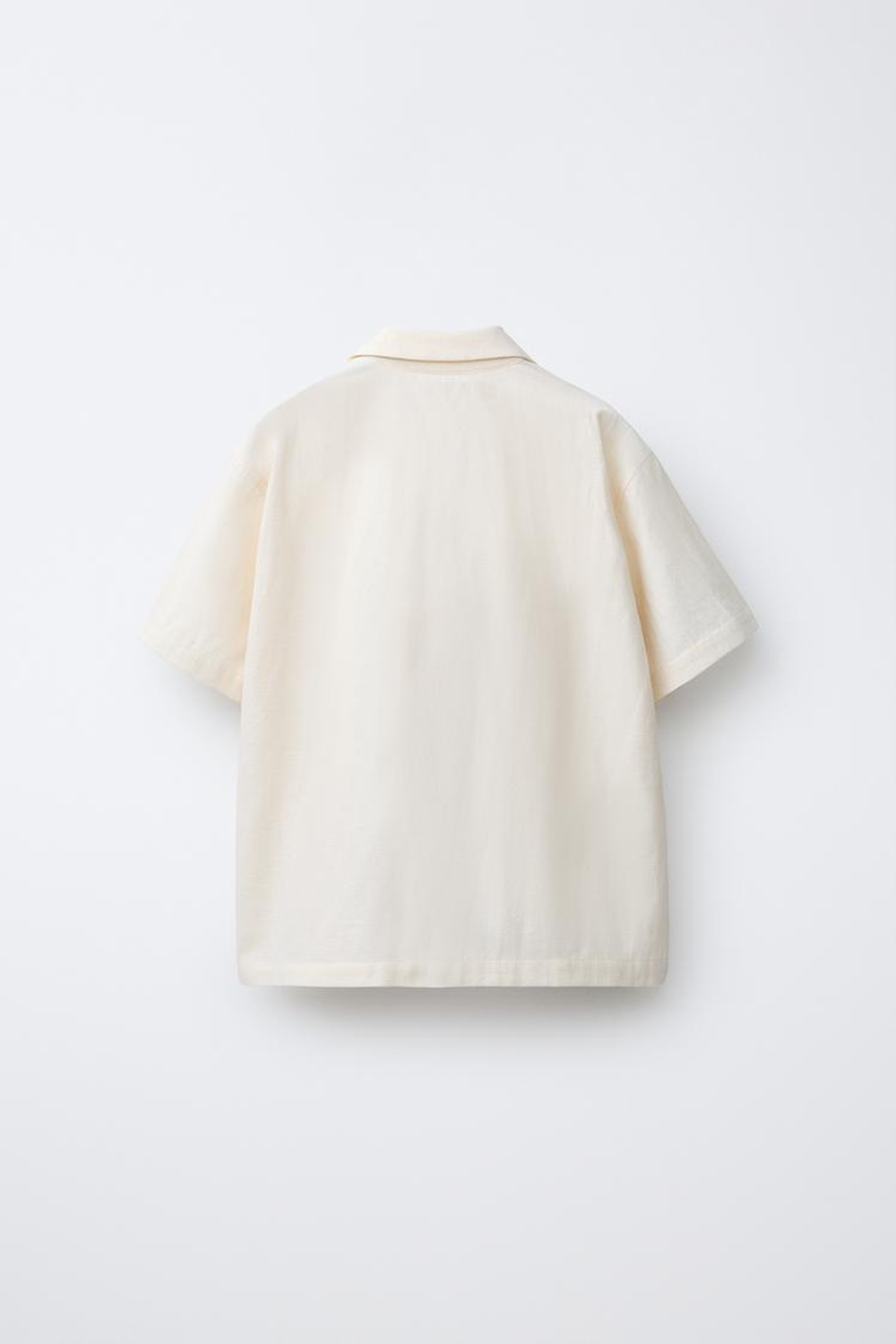 ZARA РУБАШКА ПЭЧВОРК С ВЫШИВКОЙ ИЗ ЛЬНА И ХЛОПКА, ЭКРЮ