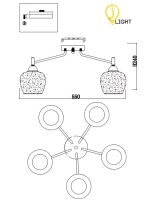 Люстра потолочная BOBO  E27*5*60W черный, бронза