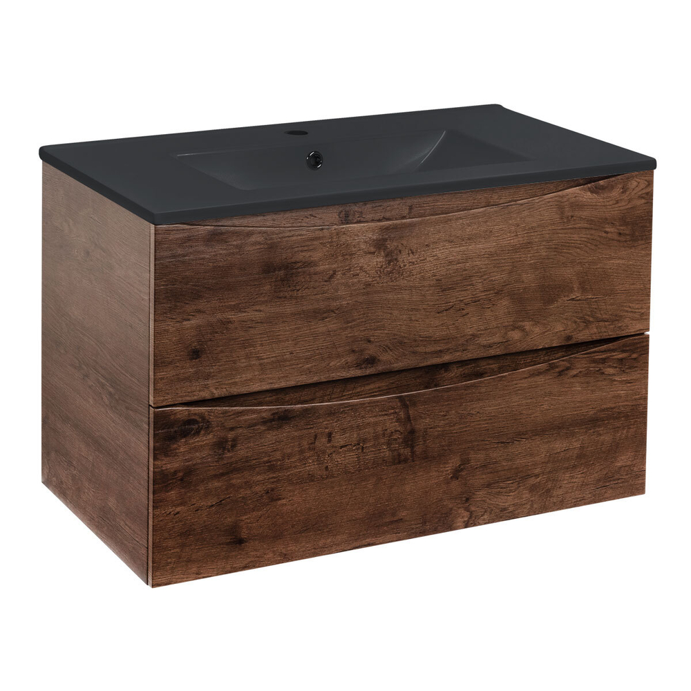 База под керамическую раковину Mia 750 подвесная, 2 выкатных ящика soft close, R.Wood