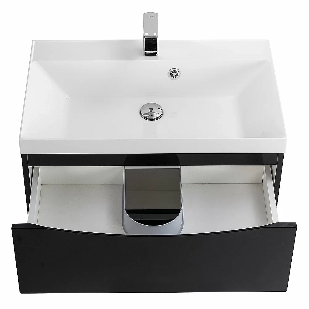 Тумба с раковиной Belbagno MARINO 70 подвесная Nero Lucido