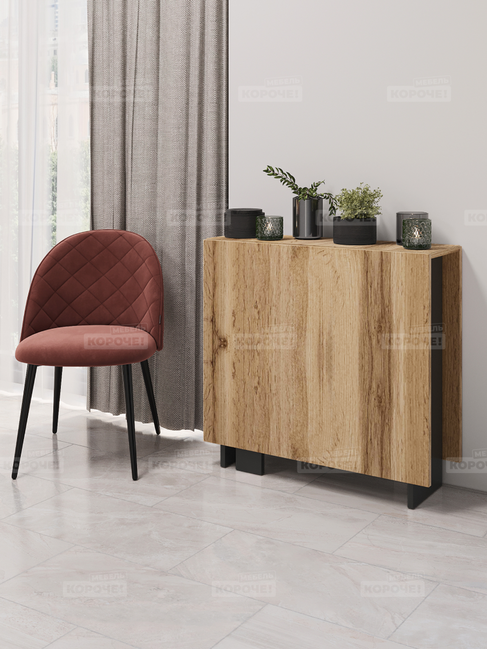 Стол - Книжка. Дуб Вотан - Антрацит