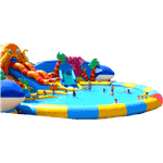 Надувной наземный аквапарк «Аквасфера» с бассейном, 20x18.5x7 м.