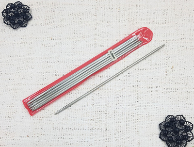 Спицы вязальные 5-ти предметные металл пустотелый, d 4 мм