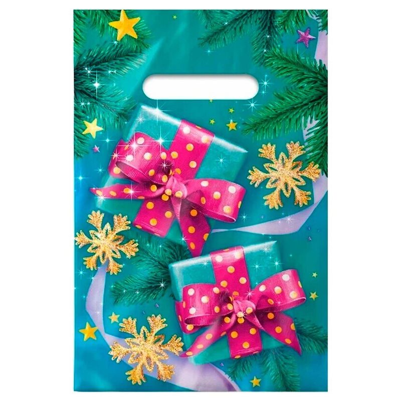 Пакет новогодний прорубная ручка Россия 20*30 см 30 мкм ПВД Феерия 10 шт/уп 2 000 шт/кор