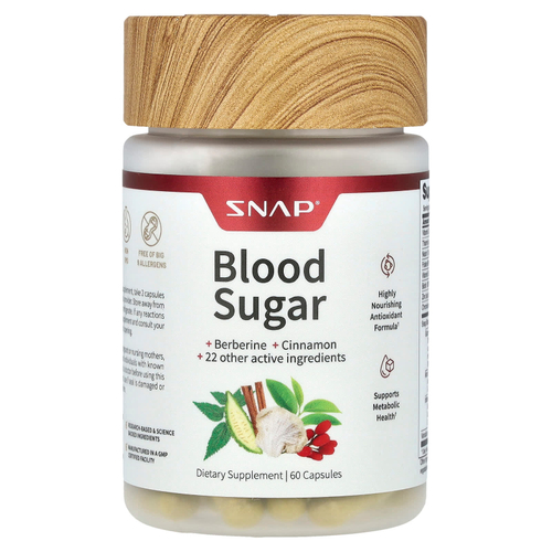 Snap Supplements, Сахар в крови, 60 капсул