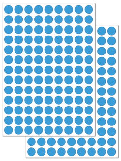 Голубые виниловые наклейки для упаковки и маркировки Policomprint M20, 12 мм. 234 шт.