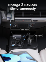 Автомобильное зарядное устройство QC3.0, PD, 63W, UGREEN 90645