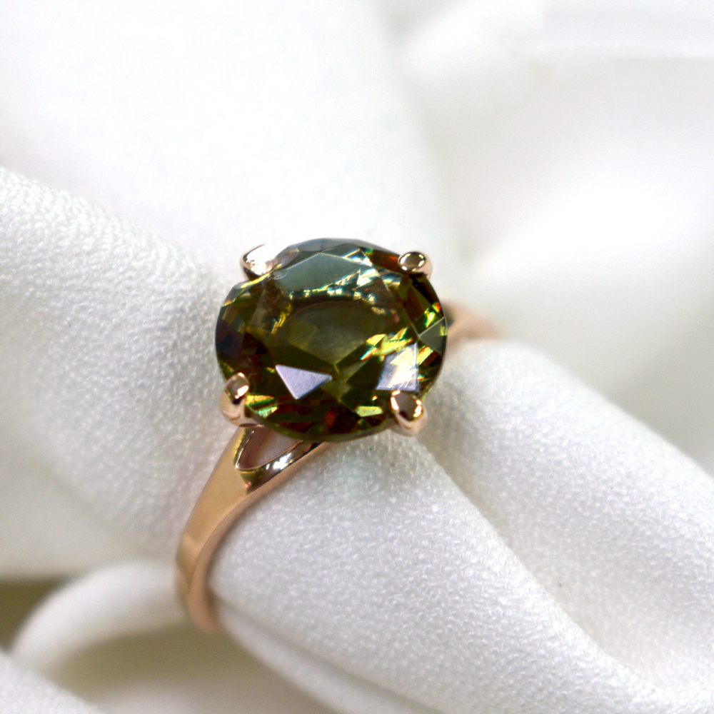 Кольцо с круглым камнем