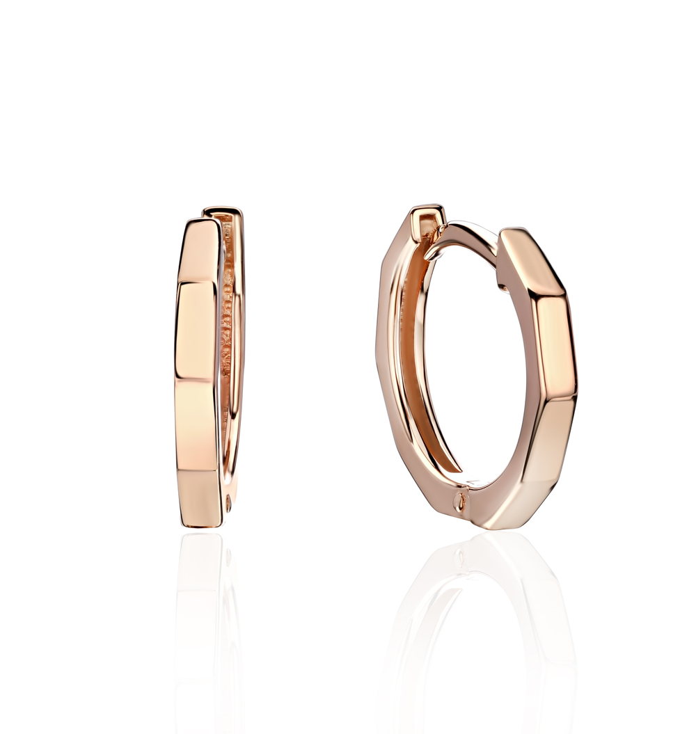 Серьги конго из красного золота 585 пробы JA-S-С0114048