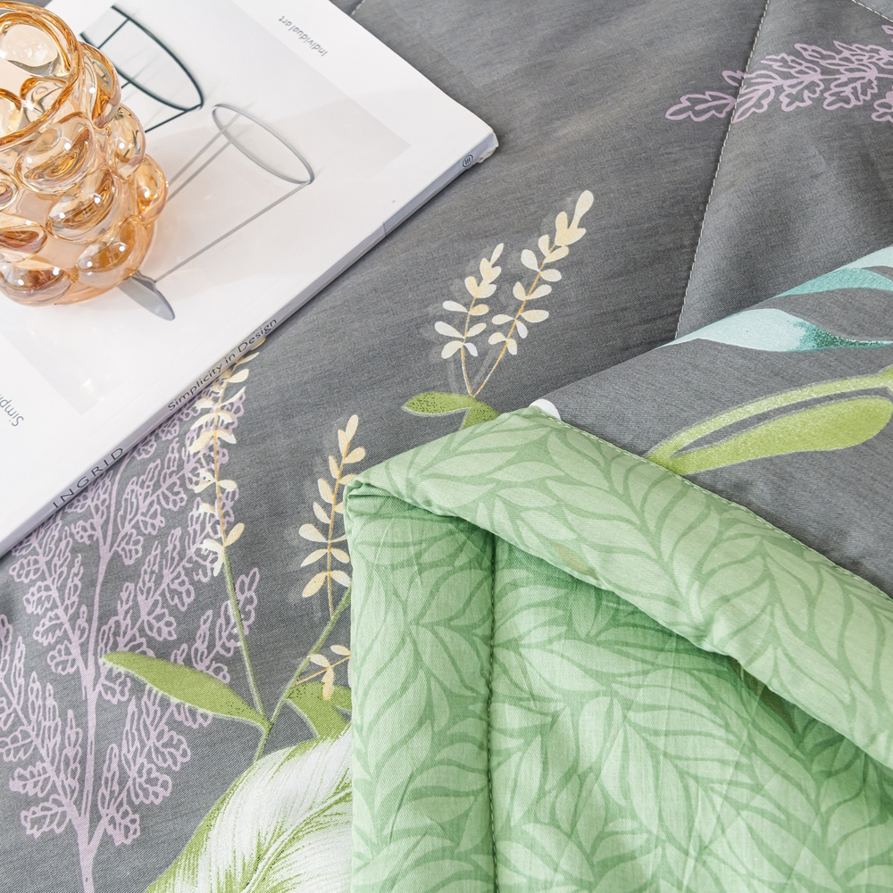 Комплект постельного белья Сатин с Одеялом 100% хлопок на резинке OBR140