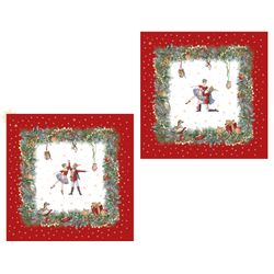 НАБОР САЛФЕТОК ИЗ 2-Х ШТ "ЩЕЛКУНЧИК",40Х40СМ , КРАСНЫЙ ,100% ХЛОПОК