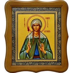 Женевьева (Геновефа) Парижская преподобная. Икона на холсте.